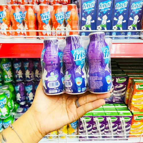 Lốc 6 chai sữa chua uống FRISTI hương nho màu tím, 80ml/chai
