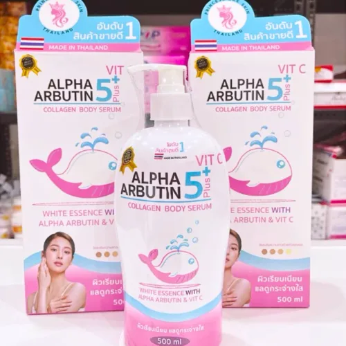 Chỗ sỉ sữa Dưỡng Thể Alpha Arbutin 5Plus+ Vit C Collagen Body Serum Princess Bkk Skin ThaiLand 500ml Có Tem