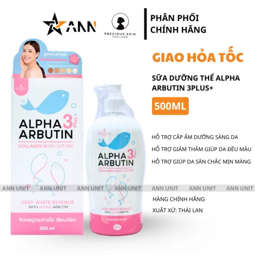 Chuyên sỉ kem Body Sữa Dưỡng Thể Alpha Arbutin 3 Plus + Collagen Lotion Dưỡng Trắng Da 500ml Precious