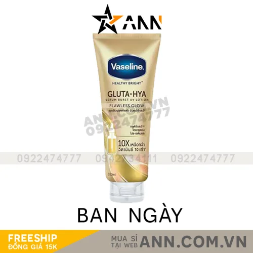 Nơi lấy sỉ sữa Dưỡng Thể Vaseline 10X Vàng Healthy Bright Gluta Hya Serum Flawless Glow 330ml (Hàng nhập khẩu có tem phụ)