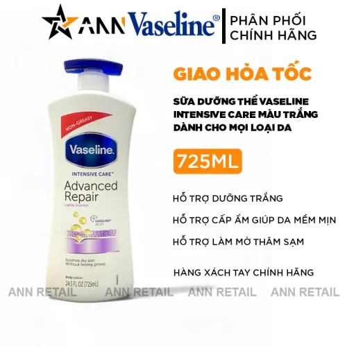 Sữa dưỡng thể màu trắng Vaseline Intensive Care Advanced Repair 725ml – xách tay