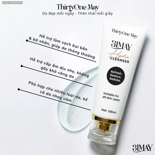 Sữa rửa mặt 31may Hydra Cleanser, chai 100ml