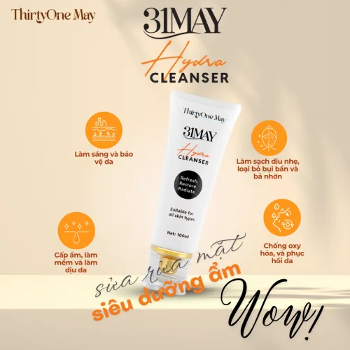 Sữa rửa mặt 31may Hydra Cleanser, chai 100ml