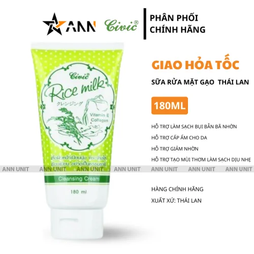 Sữa rửa mặt gạo Civic Rice Milk Thái Lan dạng tuýp 18ml