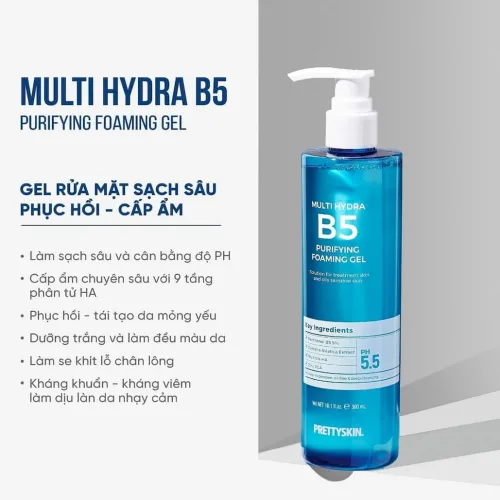 Nguồn hàng sỉ sữa Rửa Mặt Prettyskin Multi Hydra B5 Cấp Ẩm Sạch Sâu 300ml