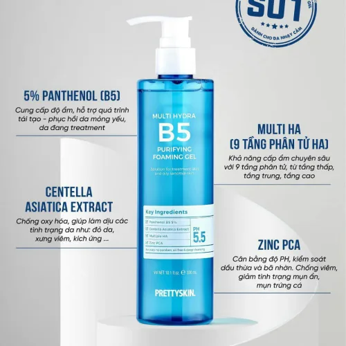 Nguồn hàng sỉ sữa Rửa Mặt Prettyskin Multi Hydra B5 Cấp Ẩm Sạch Sâu 300ml