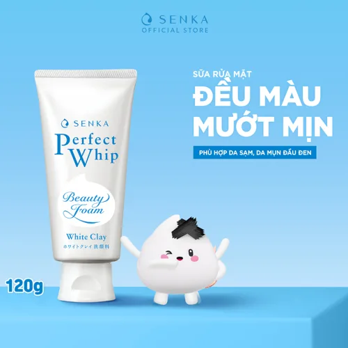 Chỗ sỉ sữa Rửa Mặt Senka Perfect Whip Đất Sét Màu Trắng 120g - Dành Cho Da Dầu Mụn