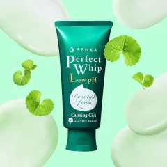 Nguồn hàng sỉ sữa Rửa Mặt Senka Perfect Whip Chiết Xuất Rau Má Màu Xanh Lá Dịu Nhẹ Cho Da Nhạy Cảm 100g