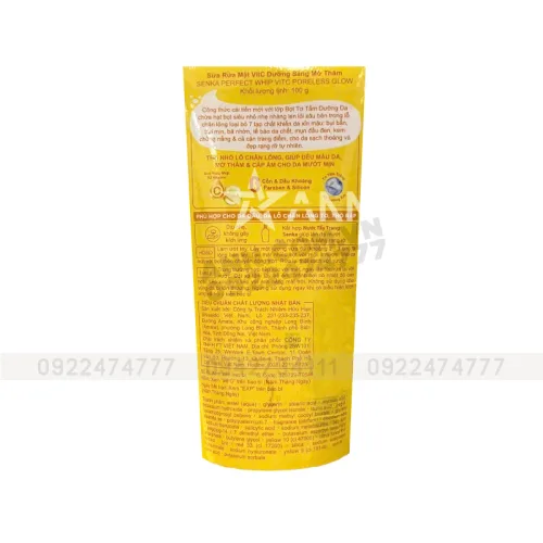 Sữa rửa mặt Senka Perfect Whip Vitamin C màu vàng, 100g