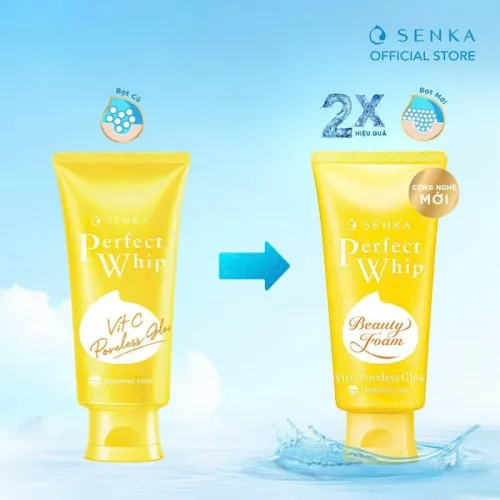 Sữa rửa mặt Senka Perfect Whip Vitamin C màu vàng, 100g