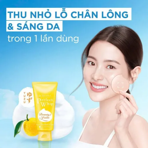 Sữa rửa mặt Senka Perfect Whip Vitamin C màu vàng, 100g