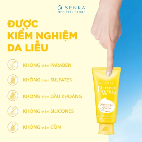 Sữa rửa mặt Senka Perfect Whip Vitamin C màu vàng, 100g