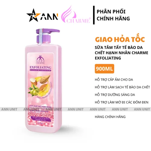 Shop sỉ sữa Tắm Cho Nữ Tẩy Tế Bào Da Chết Charme Exfoliating Hạt Hạnh Nhân Hương Nước Hoa Pháp 900ml