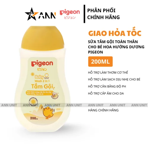 Pigeon sữa tắm gội cho bé hương hoa hướng dương 200ml