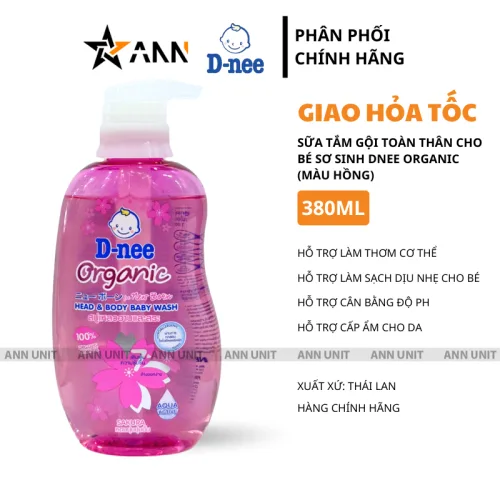 Chỗ sỉ sữa Tắm Gội Toàn Thân Cho Bé Sơ Sinh Dnee Organic Màu Hồng 380ml