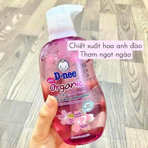 Chỗ sỉ sữa Tắm Gội Toàn Thân Cho Bé Sơ Sinh Dnee Organic Màu Hồng 380ml