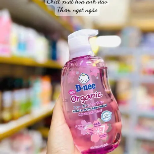 Chỗ sỉ sữa Tắm Gội Toàn Thân Cho Bé Sơ Sinh Dnee Organic Màu Hồng 380ml