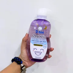 Dnee Organic màu tím, sữa tắm gội toàn thân cho bé sơ sinh 380ml
