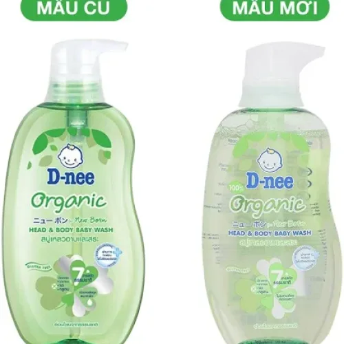 Shop sỉ sữa Tắm Gội Toàn Thân Cho Bé Sơ Sinh Dnee Organic Màu Xanh Lá 380ml