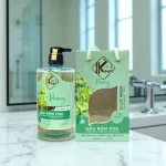 Sữa tắm Kina hương nước hoa mẫu đơn 900ml, tặng kèm 1 bông tắm