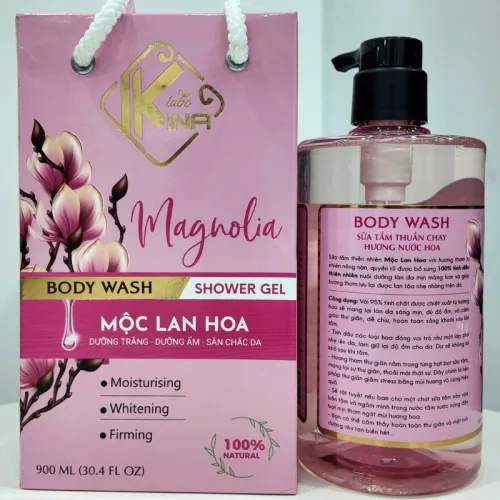 Nguồn hàng sỉ sữa Tắm Kina Hương Nước Hoa Mộc Lan 900ml - Hỗ Trợ Cấp Ẩm Dưỡng Sáng Da Mịn Màng - Tặng Kèm 1 Bông Tắm
