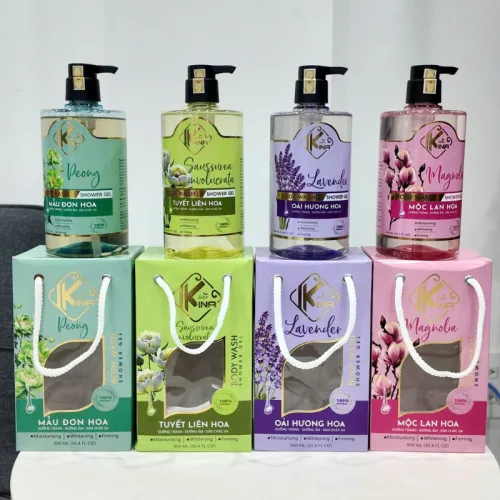 Nguồn hàng sỉ sữa Tắm Kina Hương Nước Hoa Mộc Lan 900ml - Hỗ Trợ Cấp Ẩm Dưỡng Sáng Da Mịn Màng - Tặng Kèm 1 Bông Tắm