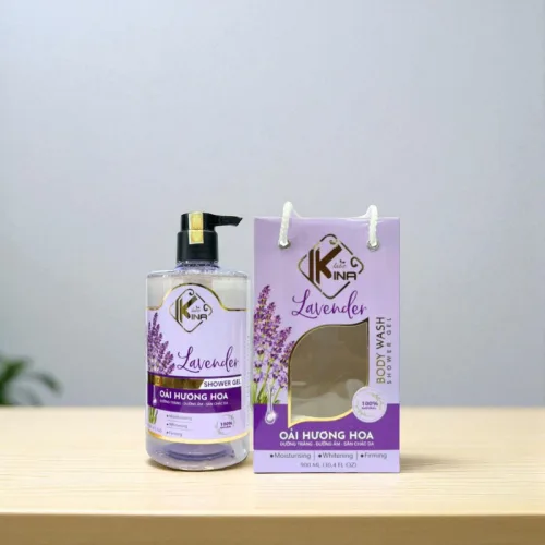 Sữa tắm Kina Labo Lavender Oải Hương 900ml kèm bông tắm