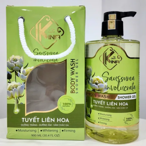 Shop sỉ sữa Tắm Kina Hương Nước Hoa Tuyết Liên 900ml - Hỗ Trợ Cấp Ẩm Dưỡng Sáng Da Mịn Màng - Tặng Kèm 1 Bông Tắm