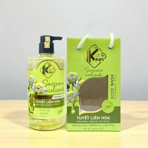 Shop sỉ sữa Tắm Kina Hương Nước Hoa Tuyết Liên 900ml - Hỗ Trợ Cấp Ẩm Dưỡng Sáng Da Mịn Màng - Tặng Kèm 1 Bông Tắm