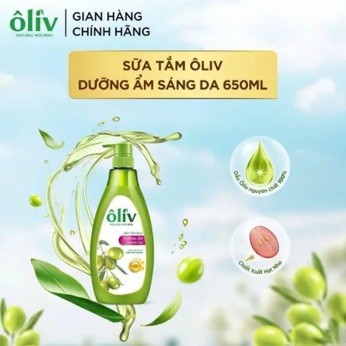 Sữa tắm Ôliv Ôliu hồng 650ml dưỡng ẩm 3x kèm quà tặng dầu gội Ôliu giảm gãy rụng tóc