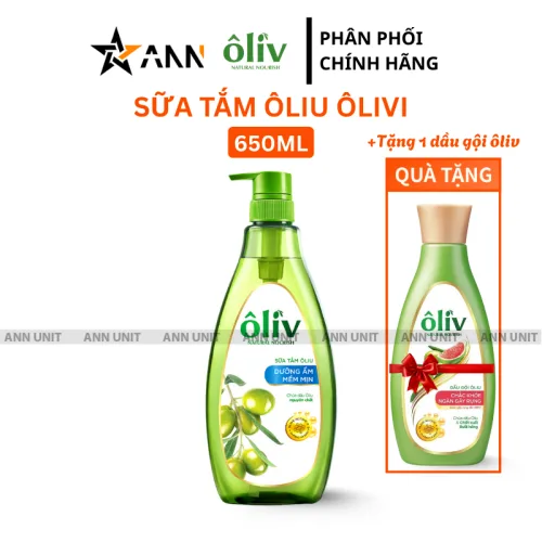 Chỗ sỉ sữa Tắm Ôliu Ôliv 3x Dưỡng Ẩm 650ml Xanh Dương - Tặng Dầu Gội Ôliu Giúp Giảm Gãy Rụng Tóc