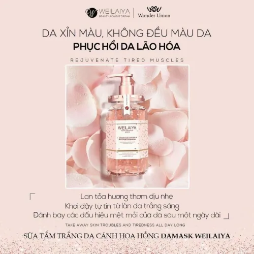 Chỗ sỉ sữa Tắm Trắng Da Cánh Hoa Hồng Weilaiya Damask 450ml Chính Hãng