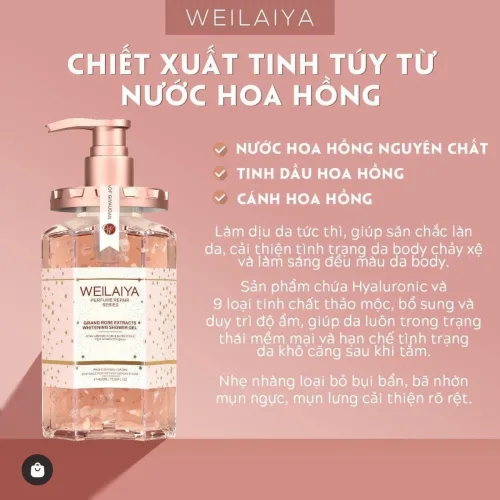 Chỗ sỉ sữa Tắm Trắng Da Cánh Hoa Hồng Weilaiya Damask 450ml Chính Hãng