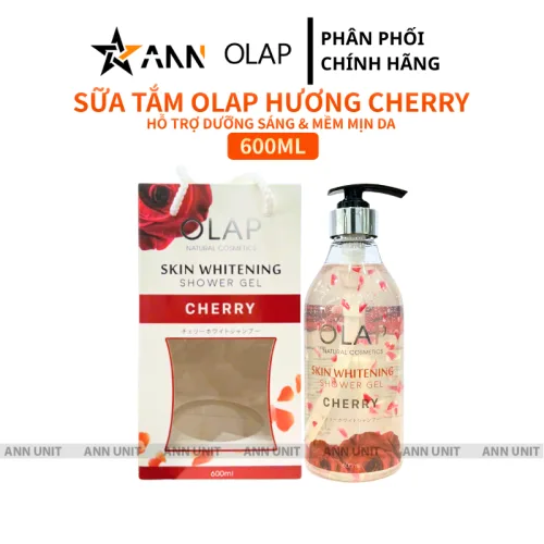Nguồn hàng sỉ sữa Tắm Trắng Da Olap Cherry Màu Đỏ 600ml