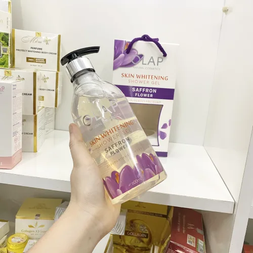 Sữa tắm trắng da Olap French chai màu tím 600ml