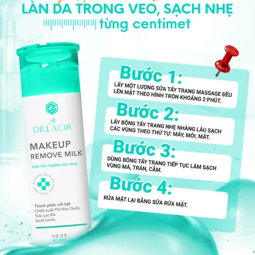 Sữa tẩy trang Makeup Remove Milk của Dr Lacir, dung tích 120ml