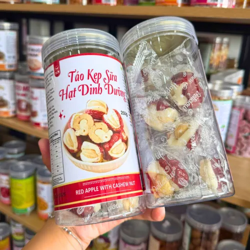 Chuyên sỉ táo Kẹp Sữa Hạt Dinh Dưỡng Thơm Ngon 250g - Hũ Pet