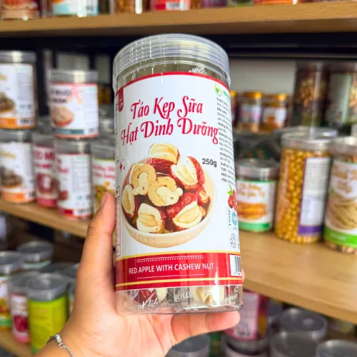Chuyên sỉ táo Kẹp Sữa Hạt Dinh Dưỡng Thơm Ngon 250g - Hũ Pet