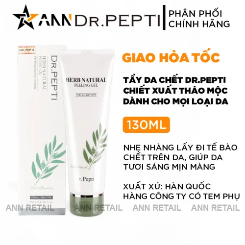 Gel tẩy da chết Dr.Pepti Herb Natural Peeling Gel 130ml cho da sáng mịn