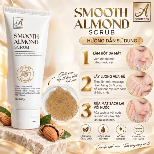 A Cosmetic Smooth Almond Scrub Tẩy Da Chết Mặt Hạnh Nhân 200g