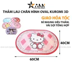 Thảm chân oval Kuromi 3D chống trượt kích thước 60x40cm