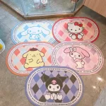 Thảm chân oval Kuromi 3D chống trượt kích thước 60x40cm