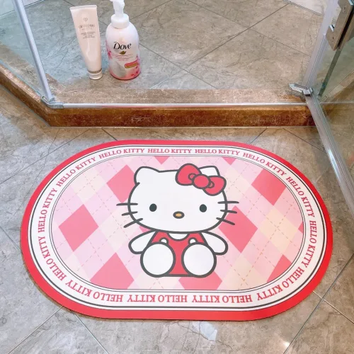 Thảm chân oval Kuromi 3D chống trượt kích thước 60x40cm