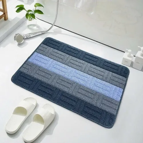 Thảm lau chân nỉ kẻ chống trượt, nhiều màu, kích thước 40x60cm