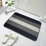 Thảm lau chân nỉ kẻ chống trượt, nhiều màu, kích thước 40x60cm