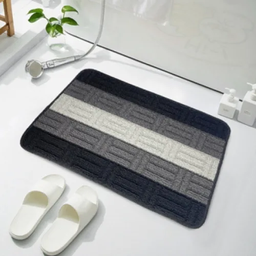 Thảm lau chân nỉ kẻ chống trượt, nhiều màu, kích thước 40x60cm