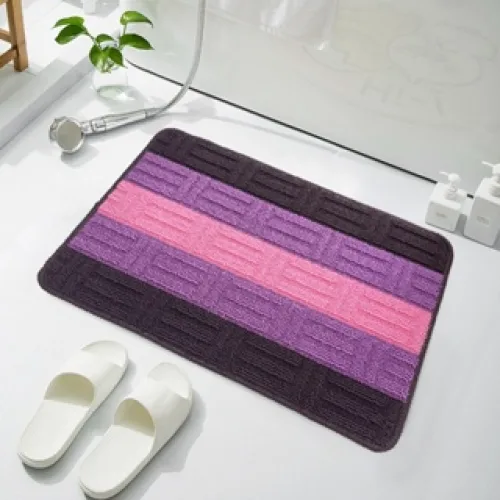 Thảm lau chân nỉ kẻ chống trượt, nhiều màu, kích thước 40x60cm