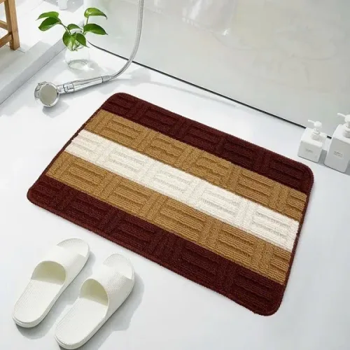 Thảm lau chân nỉ kẻ chống trượt, nhiều màu, kích thước 40x60cm