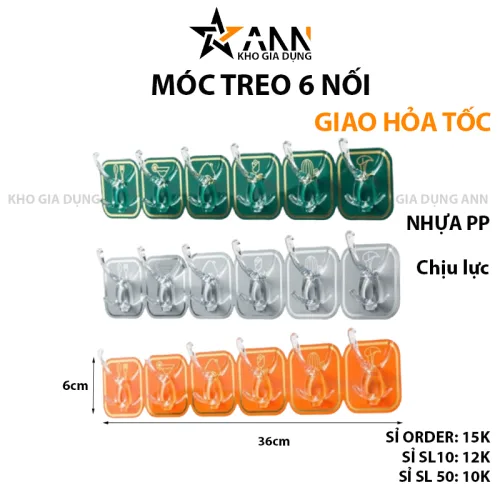 Nơi lấy sỉ combo 3 Thanh 6 Móc Treo Dán Tường - Móc Nhựa Treo Đồ Dán Tường Nhà Bếp Nhà Tắm Đa Năng Chịu Lực Tốt 36x6cm