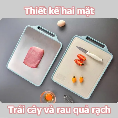 Thớt 2 mặt inox 304 và nhựa PP kích thước 30.5x39.5x1.5cm